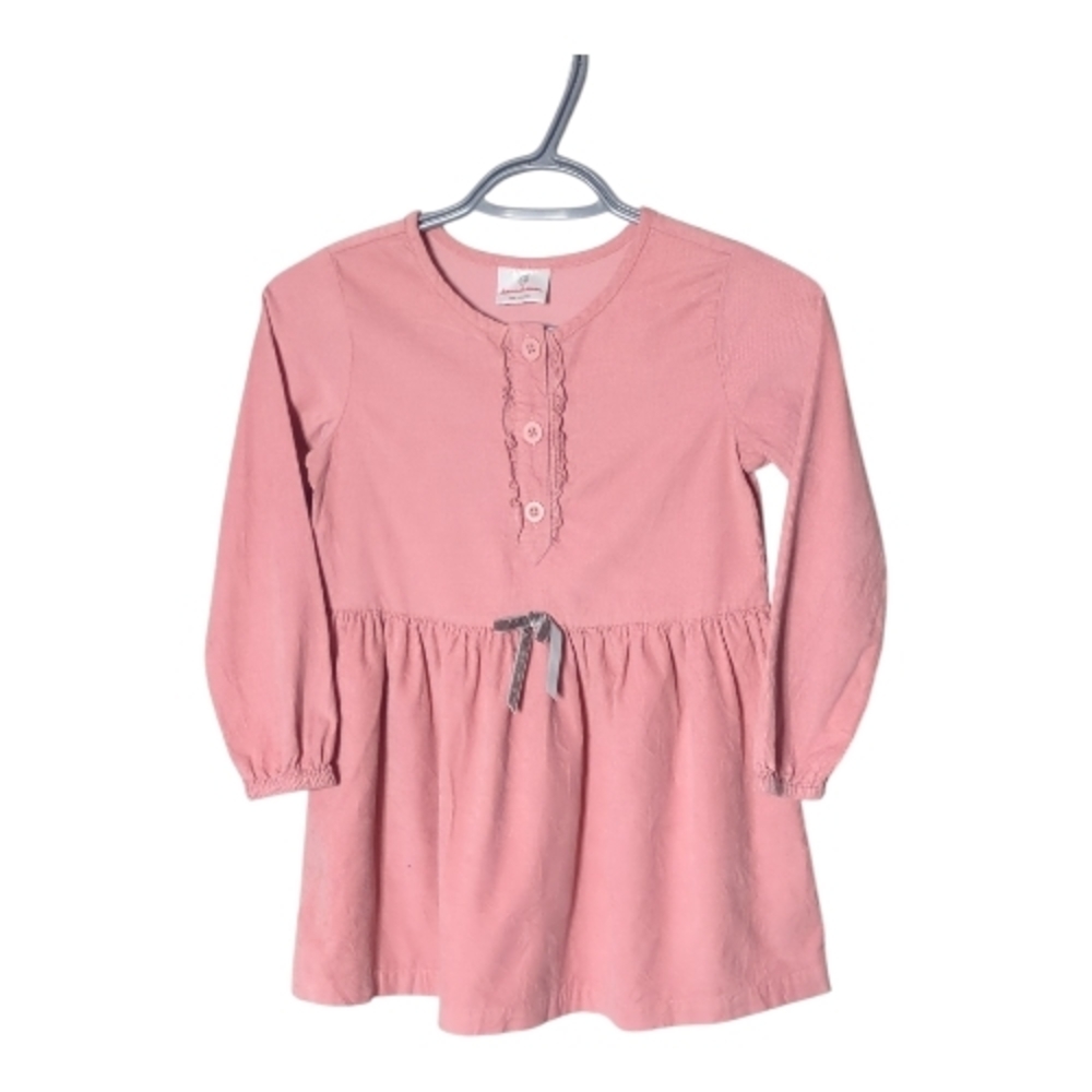 Hanna Andersson Cord Dress‎ City Pink, Long Sleeve, Ruffles Size 6/7 Years 120cm